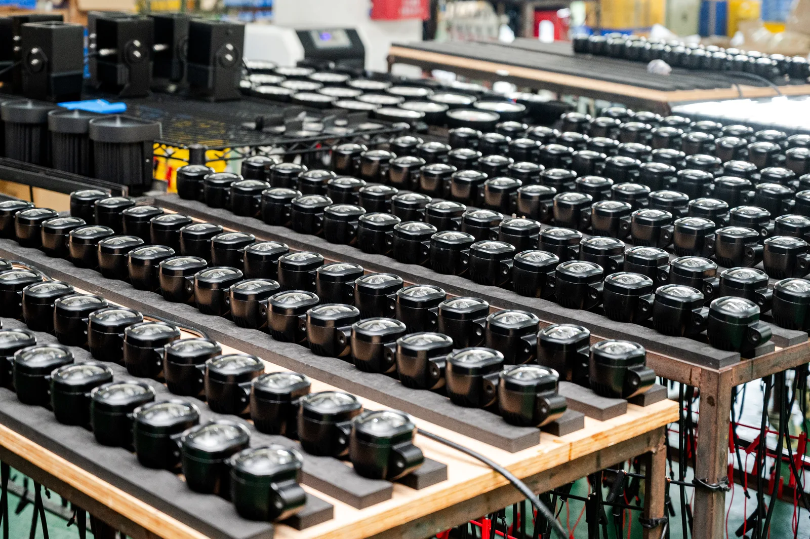 Batch testing of LED work lights for construction vehicle applications